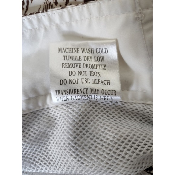 Pacific & Co Swim Trunks Men Small Brown‎ All Over Print Drawstring Boardshorts - Picture 10 of 12